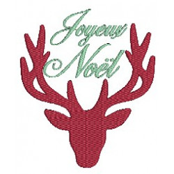 Stickdatei - Fancy Christmas Hirsch Joyeux Noel